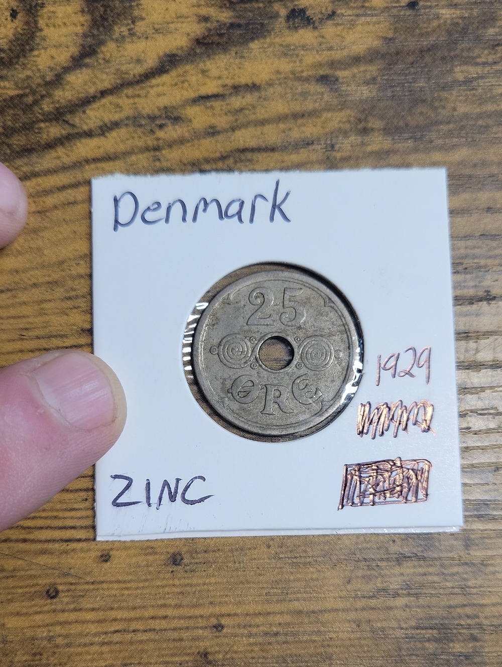 Vintage 1929 Denmark Zinc 25 Øre Coin - Denmark (Vintage Look)